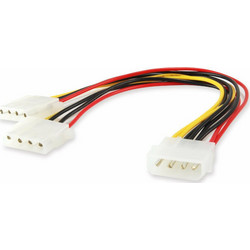 Equip 112030 Καλώδιο Τροφοδοσίας 7-Pin SATA III + 4-Pin Molex to 2 x 4-Pin Molex Female 0.2m Multicolor