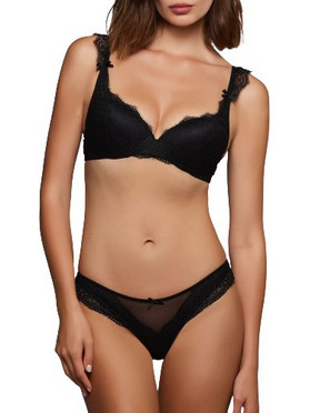 Lida Σουτιέν Balconette Push Up με Μπανέλα Μαύρο 3171