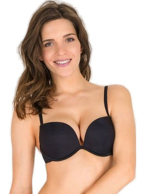 Wonderbra Σουτιέν Balconette Push Up με Μπανέλα Μαύρο 8144B