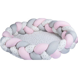 Bubaba Pink Grey Βρεφικό Μαξιλάρι Φωλιά 85x65cm