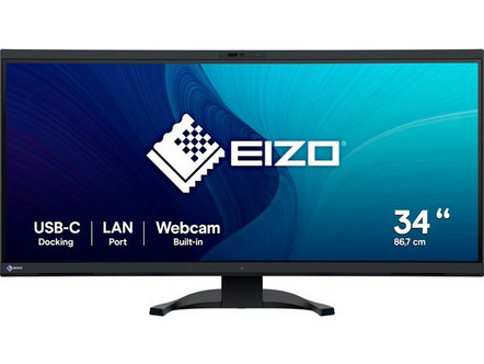 Eizo FlexScan EV3450XC-BK Ultrawide IPS HDR Curved Monitor 34.1" 3440x1440 QHD 61Hz 5ms