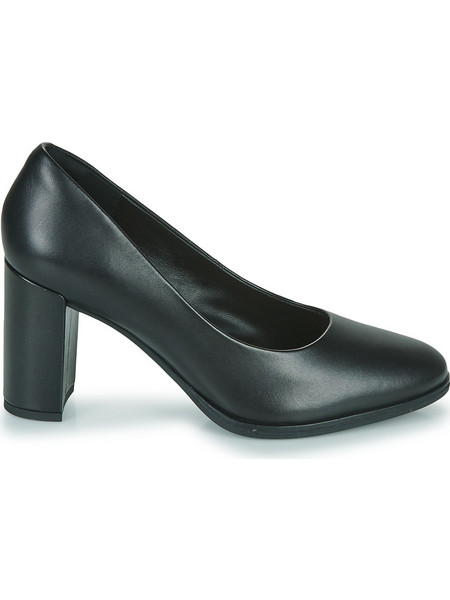 Clarks Freva 85 Ανατομικές Γόβες Δερμάτινες με Χοντρό Ψηλό Τακούνι Μαύρες 26170968
