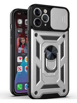 Bodycell Armor Slide Ring Holder Back Cover Silver (iPhone 11 Pro)