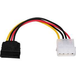 Akyga AK-CA-17 Καλώδιο Τροφοδοσίας 4-Pin Molex Male to 15-Pin SATA Female 0.15m Multicolor