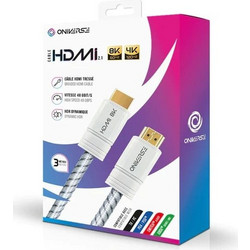 Καλώδιο HDMI 2.1 HDMI Male to HDMI Male 3m White