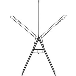 Brabantia Hangon Matt Black Πτυσσόμενη Απλώστρα Ρούχων Δαπέδου Μεταλλική 66.1x6.2x98.9cm με Μήκος Απλώματος 25m