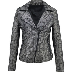 Leather 100 Γυναικείο Μπουφάν Δερμάτινο Κοντό Ανθρακί 07-W-B-068