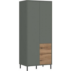 PoliHome Δίφυλλη Ντουλάπα Ρούχων Verdant Γκρι 75x58x188.4cm 162786809
