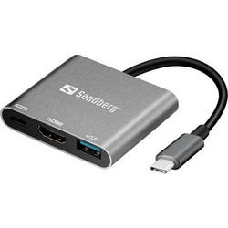 Sandberg USB-C Docking Station με HDMI 4K PD Grey