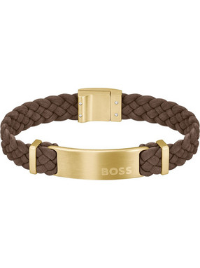 Hugo Boss Ανδρικό Βραχιόλι Χειροπέδα από Δέρμα & Ατσάλι 1580607