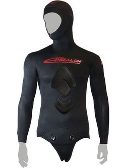 Epsealon Shadow Full Black Σακάκι Κατάδυσης Ξυρισμένο Neoprene με Επιστήθιο για Ψαροντούφεκο 5mm