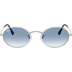 Ray-Ban RB3547 003/3F51 Γυναικεία Γυαλιά Ηλίου Οβάλ Μεταλλικά Ασημί με Μπλε Degradee Φακό