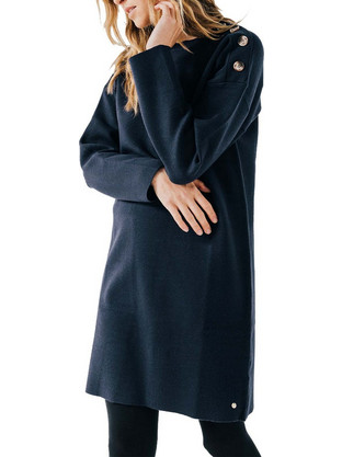 C'est Beau La Vie Mini Καθημερινό Φόρεμα Πλεκτό Navy Μπλε 64CB2RO202