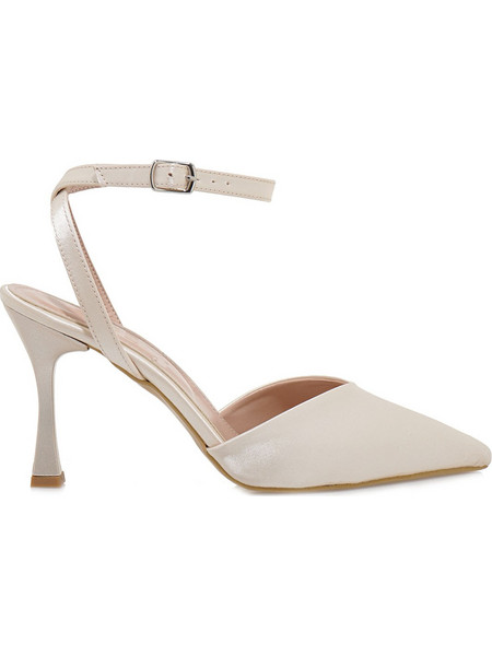 Jk London Γόβες Slingback με Λεπτό Ψηλό Τακούνι Εκρού S428B029556D