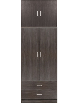 HomeMarkt Δίφυλλη Ντουλάπα Ρούχων με Πατάρι Wenge 80x42x241cm HM21061.01