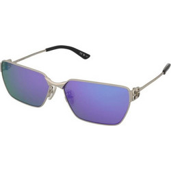 Balenciaga BB0374SK 003 Ανδρικά Γυαλιά Ηλίου Τετράγωνα Μεταλλικά Ασημί με Μωβ Φακό
