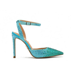 Steve Madden Γόβες με Τακούνι Στιλέτο με Λουράκι & Στρας Τιρκουάζ