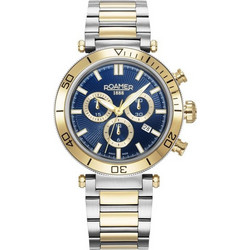 Roamer Toscana Ανδρικό Ρολόι Χρονογράφος με Ασημί Χρυσό Μεταλλικό Μπρασελέ 994837474520