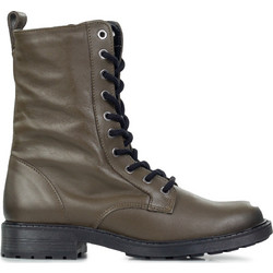 Clarks Γυναικεία Αρβυλάκια Δερμάτινα Χακί με Χοντρό Χαμηλό Τακούνι 26171435