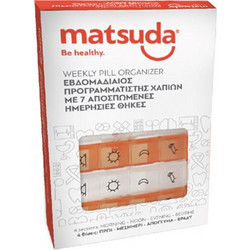 Matsuda Be Healthy Εβδομαδιαία Θήκη Χαπιών 28 Θέσεων Λευκή Κόκκινη