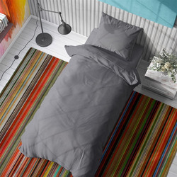 Dimcol Σεντόνι Μονό Βαμβακερό 160x240 Solid 495 Dark Grey