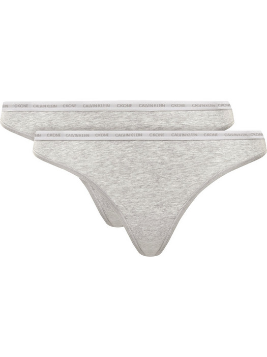 Calvin Klein Βαμβακερά Γυναικεία String Γκρι 2Pack 000QD3788E-8HT