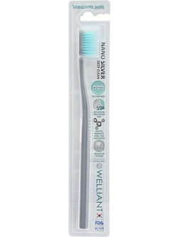 Welliant A3 Nano Silver Deep Clean Medium Soft Oδοντόβουρτσα Ανθρακί Γαλάζια