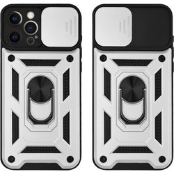 Sonique Ring Armor CamPro Back Cover Silver (iPhone 12 Pro Max)