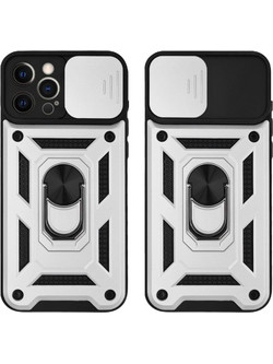 Sonique Ring Armor CamPro Back Cover Silver (iPhone 12 Pro Max)