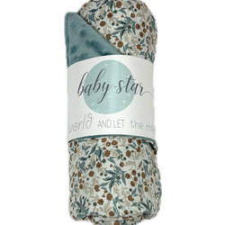 Baby Star Garden Κουβέρτα Αγκαλιάς Βελουτέ 70x100 Πετρόλ