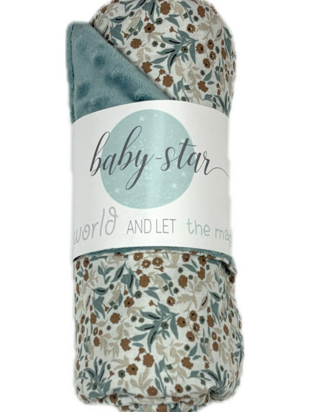 Baby Star Garden Κουβέρτα Αγκαλιάς Βελουτέ 70x100 Πετρόλ