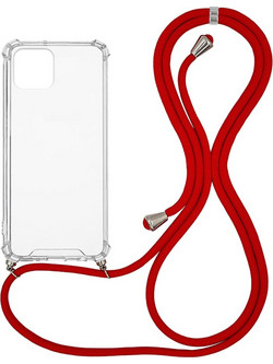 Sonique Armor Clear Back Cover Transparent / Red (iPhone 12 Pro Max)