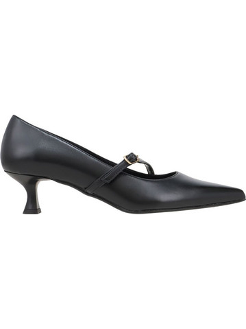 Envie Shoes Γόβες Δερμάτινες με Λεπτό Χαμηλό Τακούνι & Μπαρέτα Μαύρες E02-20853-34