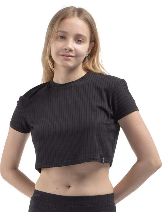 Target Παιδικό Crop Top Κοντομάνικο Μαύρο G24-14570-10