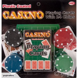 Casino Σετ 24 Μάρκες Poker με 1 Τράπουλα 1188
