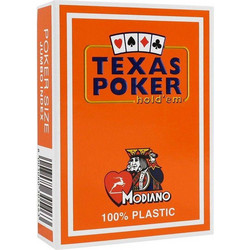 Modiano Texas Poker Τράπουλα Πλαστική Πορτοκαλί 01.01.825