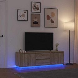 vidaXL Έπιπλο Τηλεόρασης Ξύλινο Sonoma με Φωτισμό Led Μ160.5xΠ41xΥ50cm 3328428