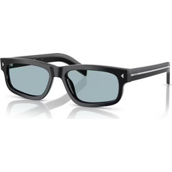 Prada PRB11S 16K60P Ανδρικά Γυαλιά Ηλίου Ορθογώνια Κοκάλινα Μαύρα με Μπλε Φακό