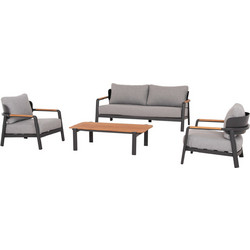 HomeMarkt Elara Σετ Σαλόνι Κήπου Αλουμίνιο 4τμχ Γκρι ΗΜ6195.01