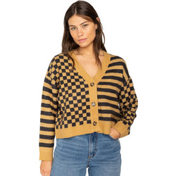 Billabong Check Ya Γυναικεία Ζακέτα Πλεκτή Κοντή με Κουμπιά Κίτρινη EBJSW00124-TKF0