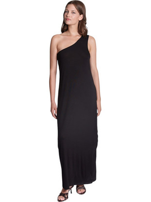 Collectiva Noir Estella Maxi Καλοκαιρινό Καθημερινό Φόρεμα Μεταξωτό Μαύρο CN140C07BMB