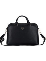Guess PU Grained Triangle Logo Τσάντα Laptop Ώμου 16" Black