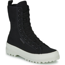 Superga 2641 Alpina Γυναικεία Αρβυλάκια Suede Μαύρα με Χοντρό Χαμηλό Τακούνι S7128KW-AKU