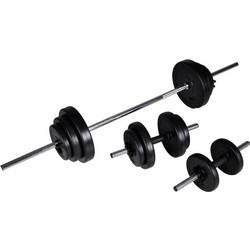 vidaXL 90377 Ρυθμιζόμενοι Αλτήρες Σετ με Μπάρα 30.5kg