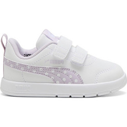 Puma Courtflex V3 Dotty V Παιδικά Sneakers Λευκά Λιλά 398758-04
