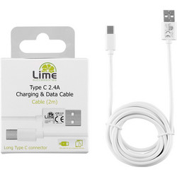Lime LUC02 USB-A to USB-C 2m White 5205308277689