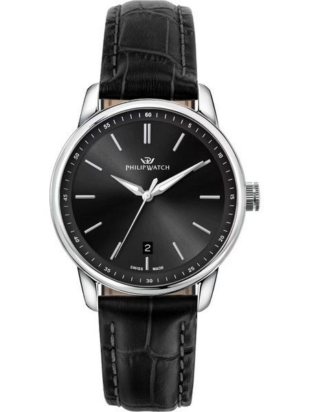 Philip Watch Ανδρικό Ρολόι με Μαύρο Δερμάτινο Λουράκι R8251150010