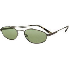 Emporio Armani EA2157 300382 Ανδρικά Γυαλιά Ηλίου Ορθογώνια Μεταλλικά Μαύρα με Πράσινο Φακό