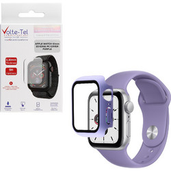 Volte-Tel Πλαστική Θήκη Tempered Glass για Apple Watch 7 41mm Μωβ