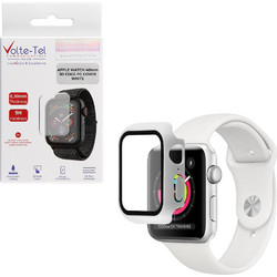 Volte-Tel Πλαστική Θήκη Tempered Glass για Apple Watch 4 / 5 / 6 / SE 40mm Λευκή